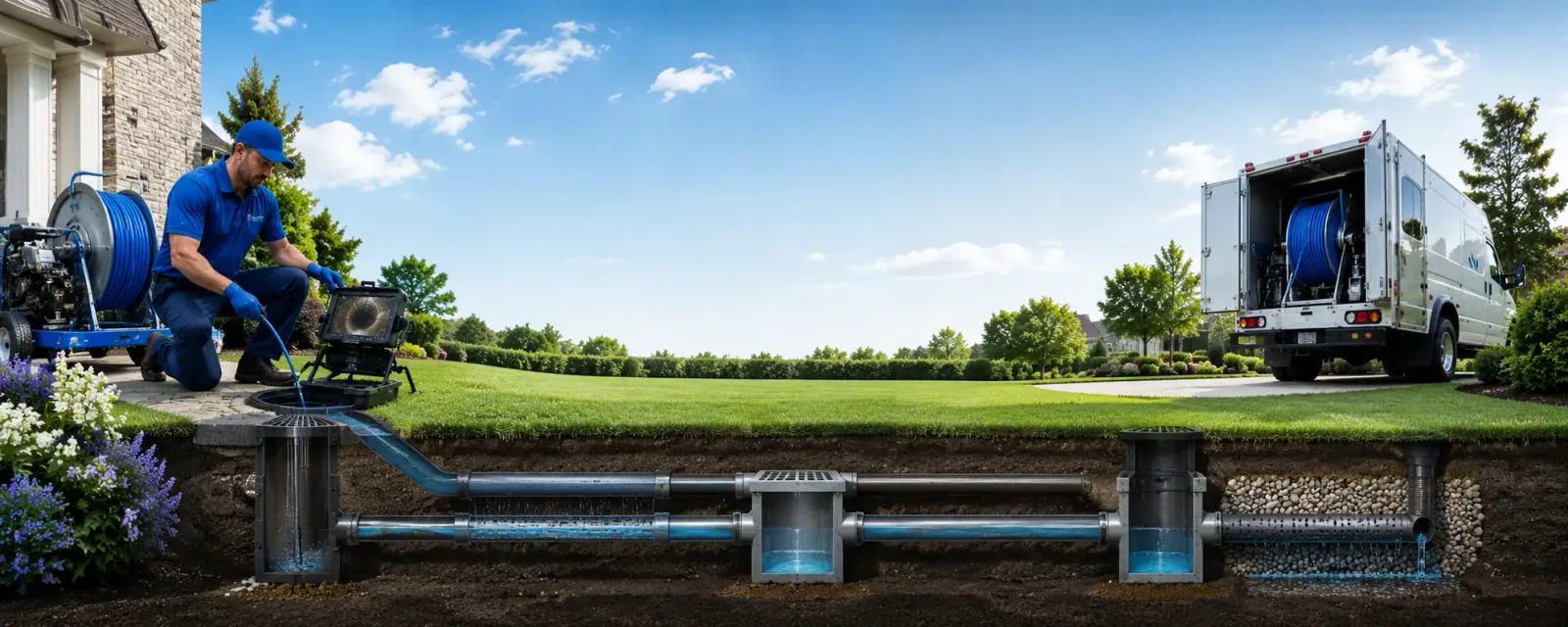 Outdoor drain cleaning information for French Camp, CA